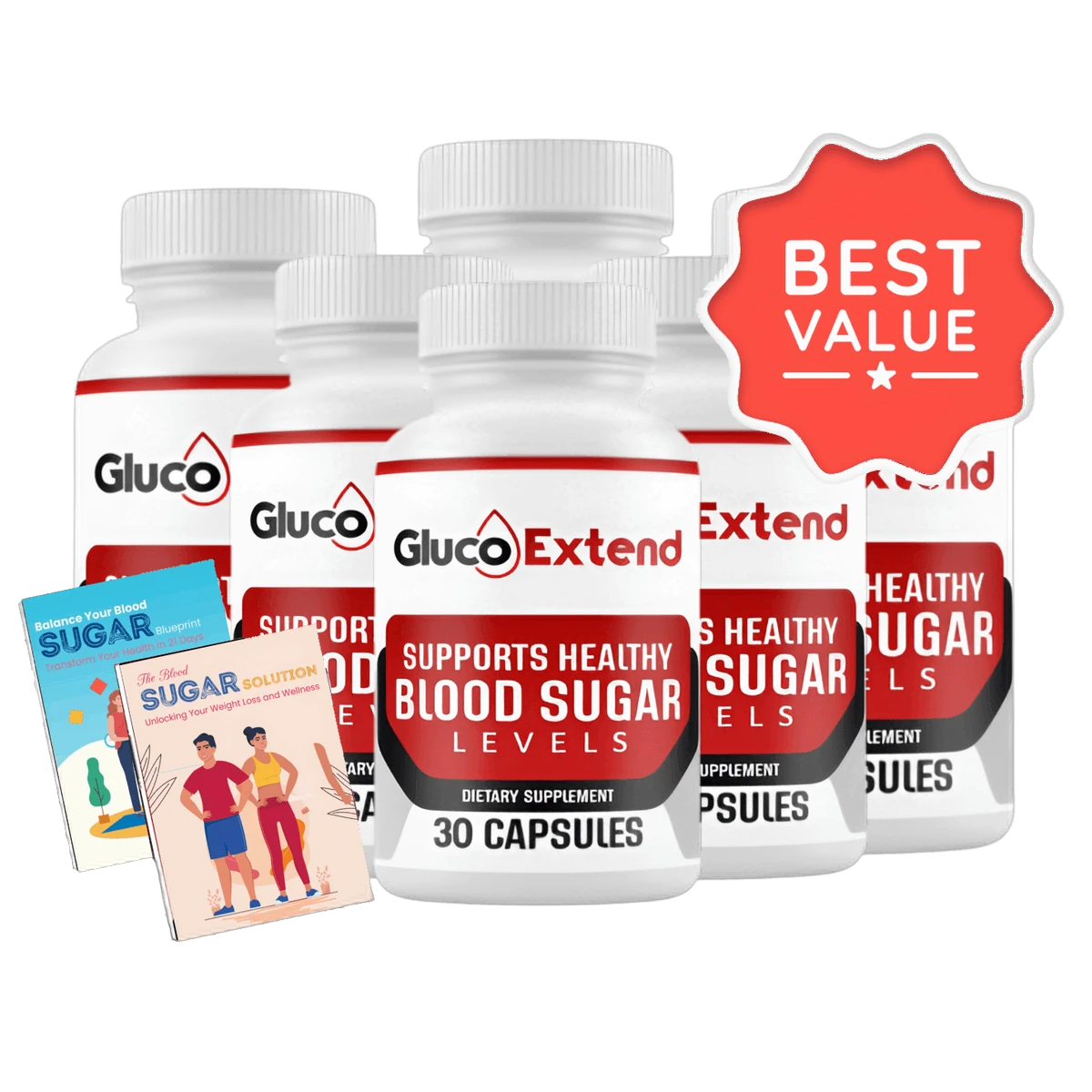 Gluco Extend Blood Sugar Relief Supplement — Front Label